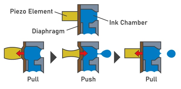 Piezoelectric inkjet printing graphic